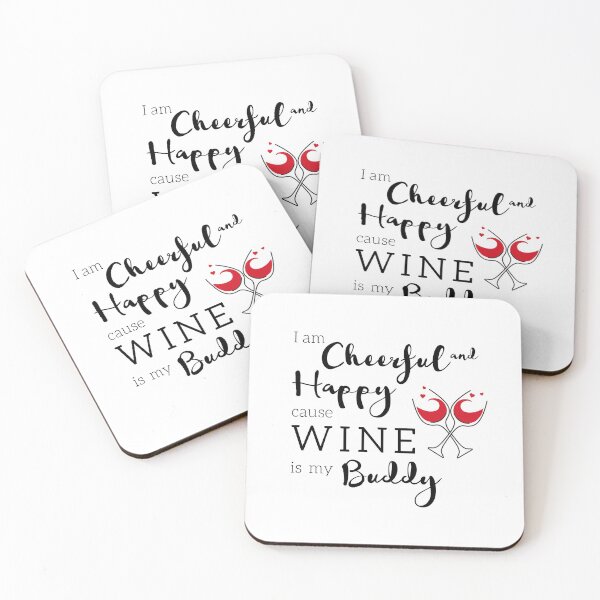 Item preview, Wine lover saying wine makes you cheerful and happy designed and sold by TM-Multidesign.