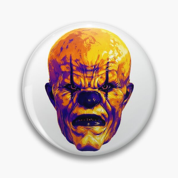 Item preview, Evil Clown Face Portrait orange violet version designed and sold by PeterADesign.