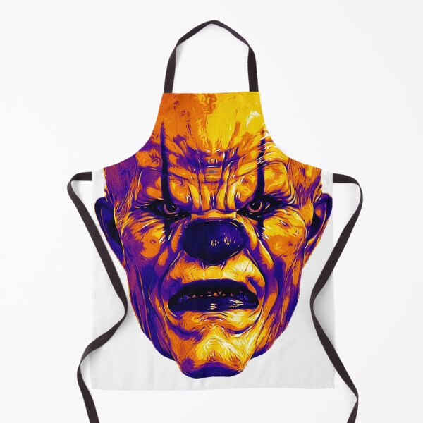Item preview, Evil Clown Face Portrait orange violet version designed and sold by PeterADesign.
