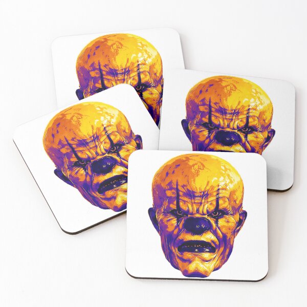 Item preview, Evil Clown Face Portrait orange violet version designed and sold by PeterADesign.