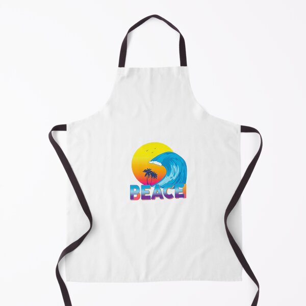Item preview, Tequila Sunrise Surfer Wave Palm Trees with Words Peace and Beach on Transparent Background designed and sold by EmOceanApparel.