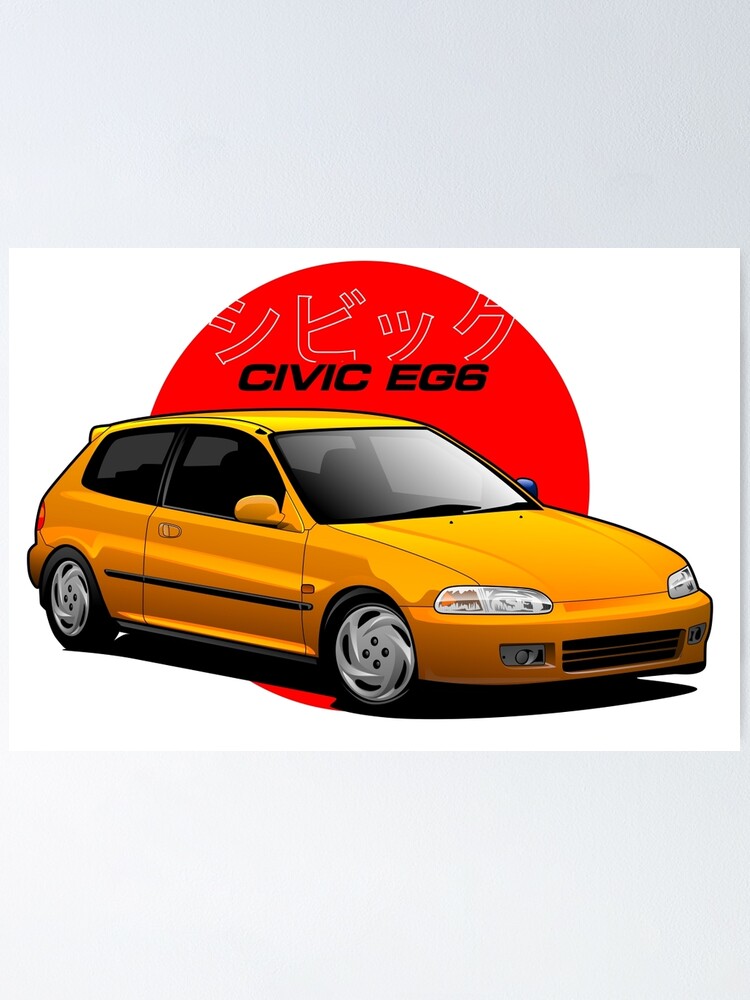 civic eg6 poster by lyndonj redbubble redbubble