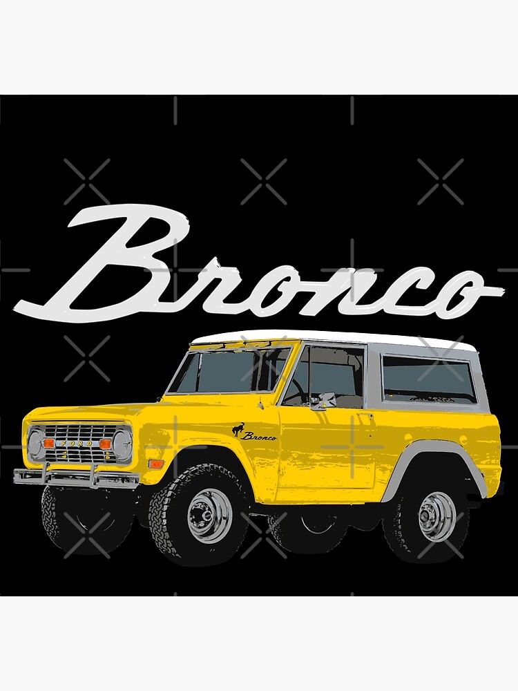 Discover Ford Bronco - vintage yellow (white text) Canvas