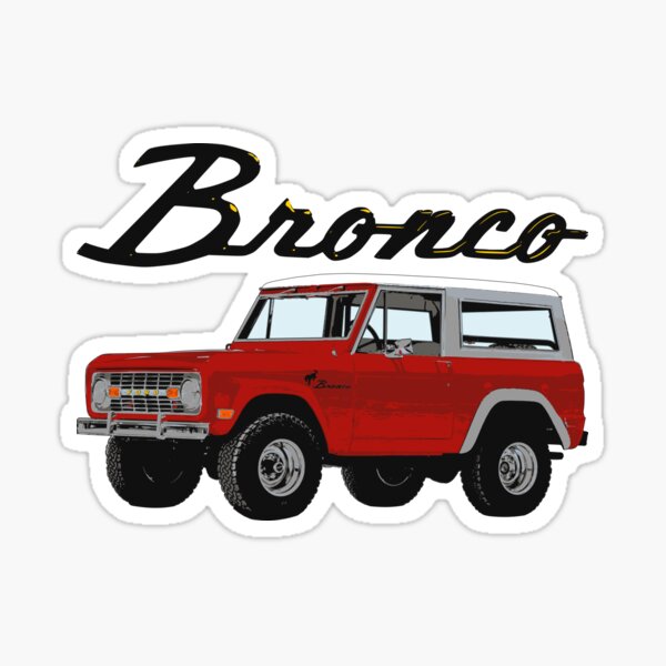 Ford Bronco - vintage red (black text) Sticker