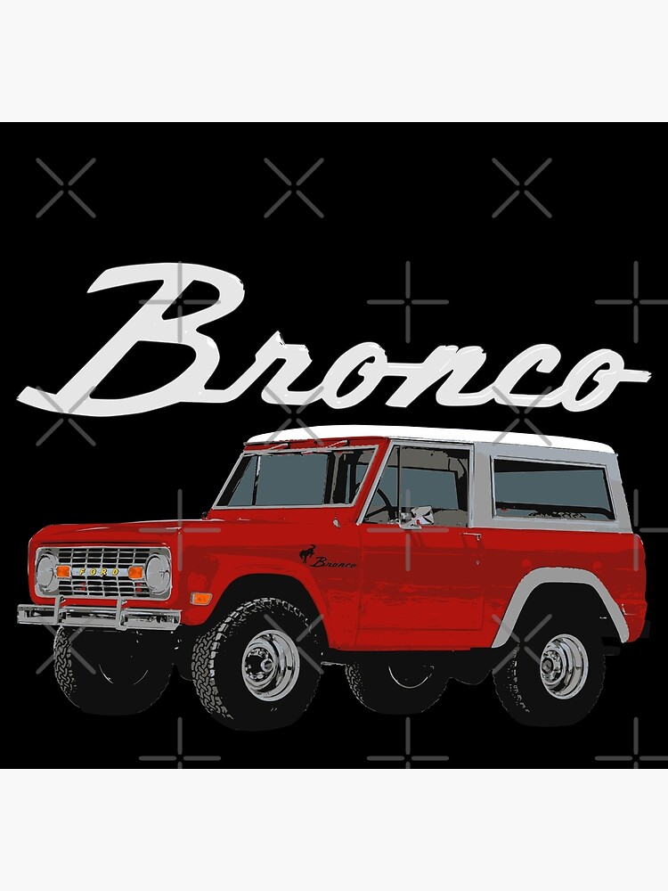 Disover Ford Bronco - vintage red (white text) Canvas