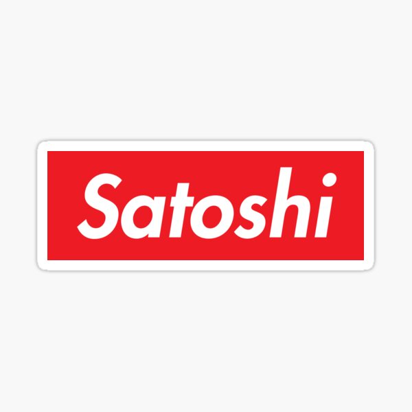 Satoshi Red and White Sticker