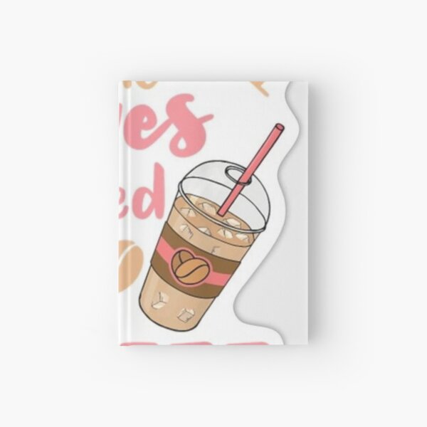 Just a girk who loves iced coffe tshirt top design Hardcover Journal