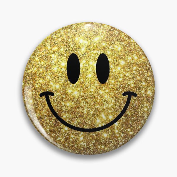 Item preview, 061 Gold Glitter Happy Face :) Smiley designed and sold by YourSmileyFace.