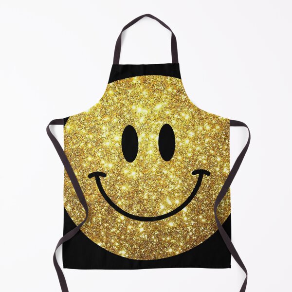 Item preview, 061 Gold Glitter Happy Face :) Smiley designed and sold by YourSmileyFace.
