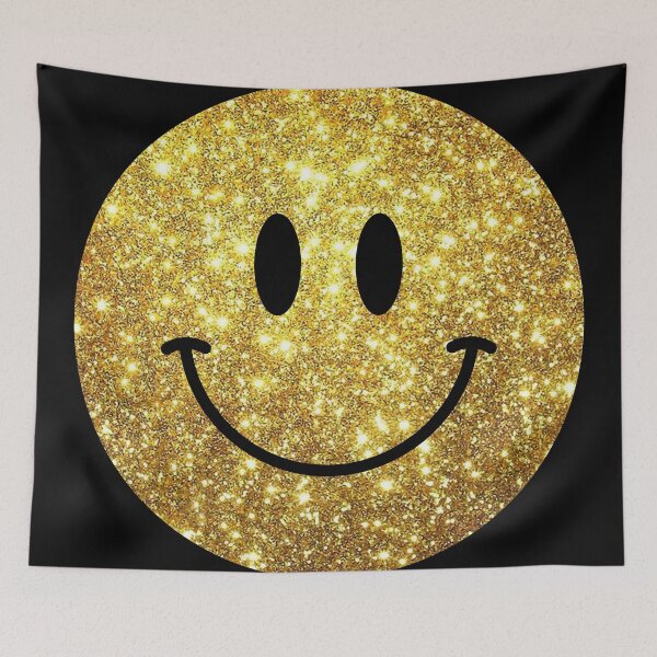 Item preview, 061 Gold Glitter Happy Face :) Smiley designed and sold by YourSmileyFace.