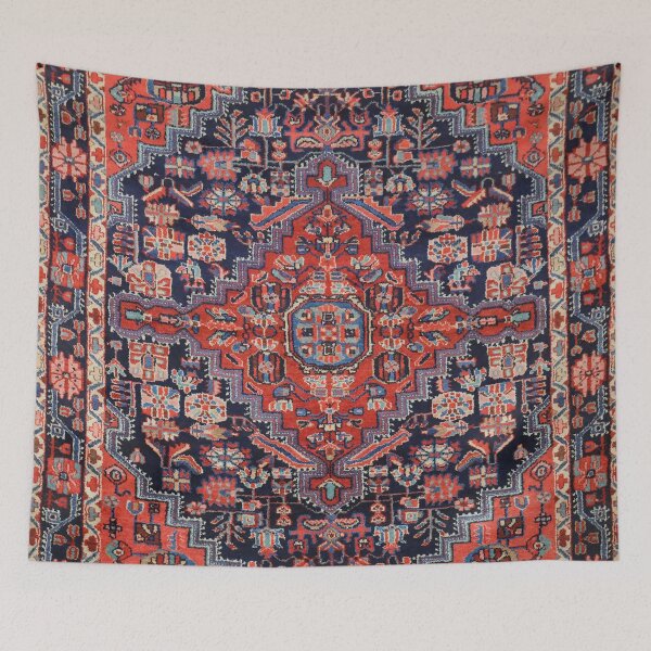 Item preview, West Persia 19th Century Authentic Colorful Picture of a Red and Blue Star Rug designed and sold by vintagepatterns.
