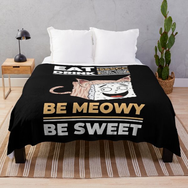 Item preview, Eat, drink be meowy, be sweet with sugar cubes - black  background  designed and sold by Redinsart.