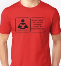 Vector Warnung Deutsch Lesen Abhängig Unisex T-Shirt