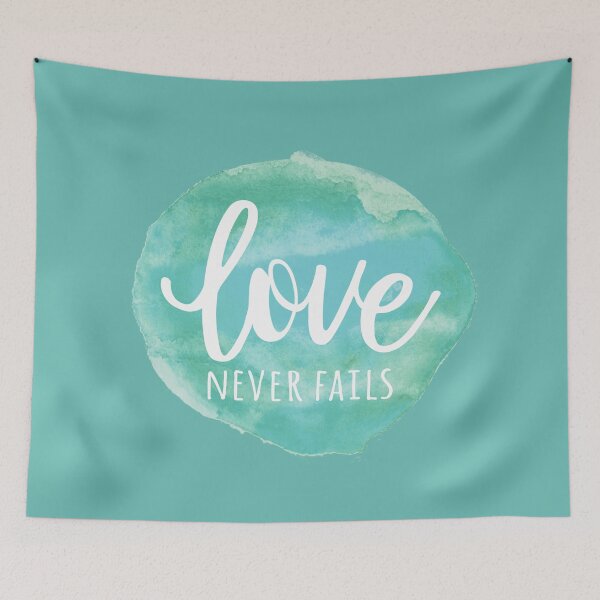 Item preview, Watercolor Love Never Fails - Turquoise designed and sold by amazingjoy.