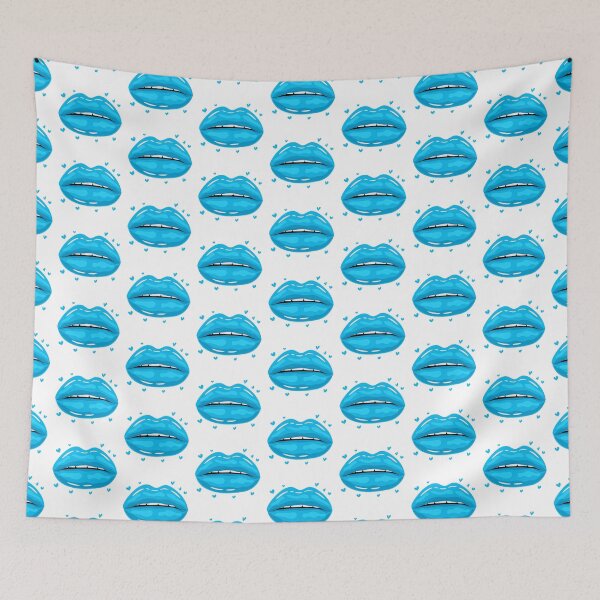 Item preview, Valentine Lips Light blue kiss designed and sold by MisPuHoney.