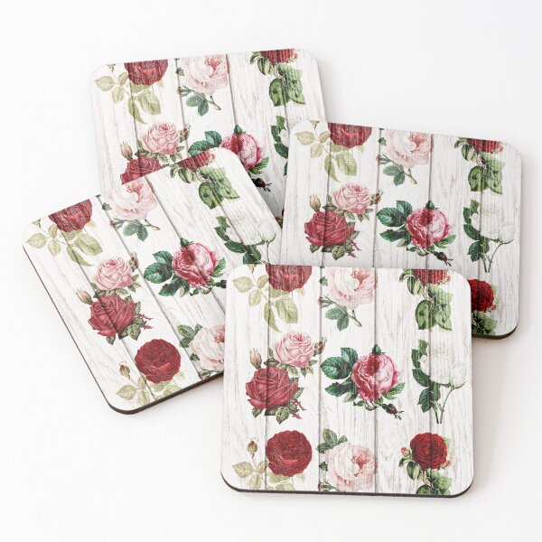 Aperçu de l'œuvre Cadeau de fond de motifs en bois de fleurs rouges florales créée et vendue par videogames86.