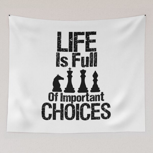 Item preview, Life Is Full Of Important Choices,Chess Gifts distressed grunge designed and sold by Houssemanthony.