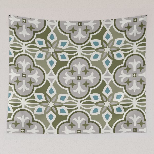 Item preview, Moroccan Tiles - Olive Green designed and sold by latheandquill.