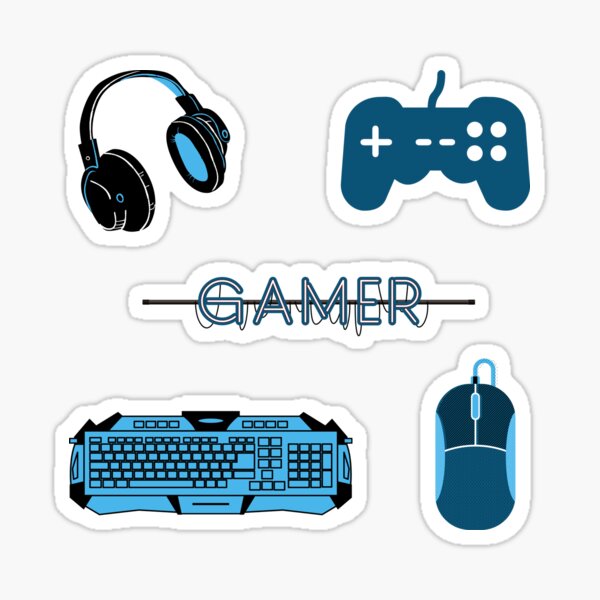 Item preview, Gamer Sticker Pack - Blue  designed and sold by iapbaap.