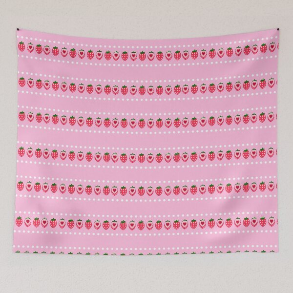 Aperçu de l'œuvre Strawberry Spot Stripes créée et vendue par Claire Greenhalgh.