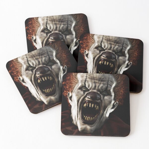 Item preview, Frightening scary clown with sharp fangs piercing the darkness toward you.  designed and sold by DigitalStorm.