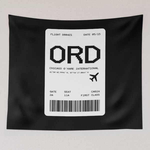 Item preview, Chicago Ohare International Airport Call Letters Boarding Pass Flight Ticket designed and sold by ardasen.
