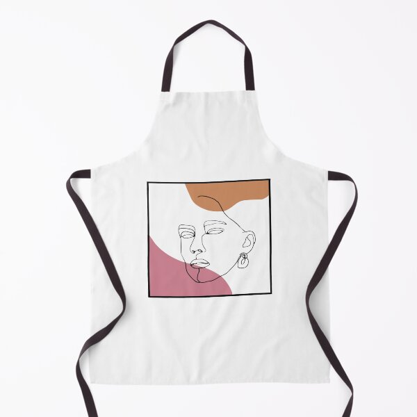Item preview, Line Drawing of Face With pink and orange splotches designed and sold by Ellora Roy.