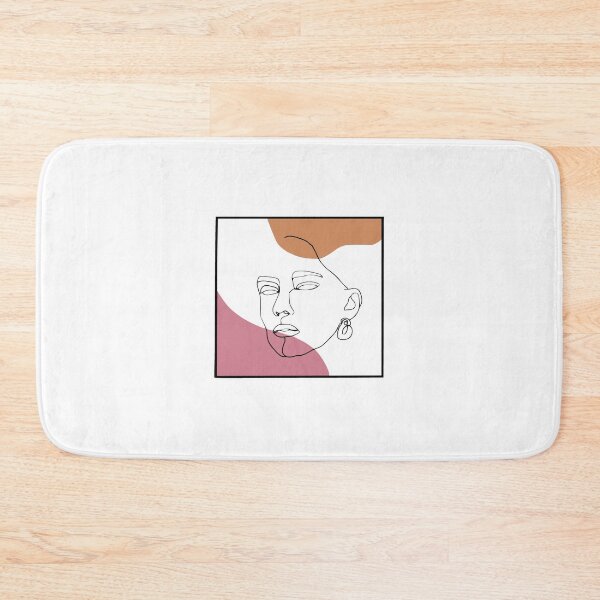 Item preview, Line Drawing of Face With pink and orange splotches  designed and sold by Ellora  Roy.