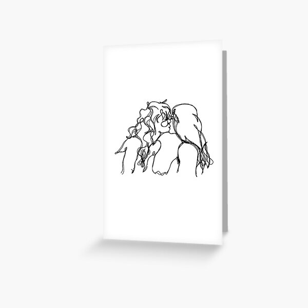 Two Girls Kissing Greeting Card