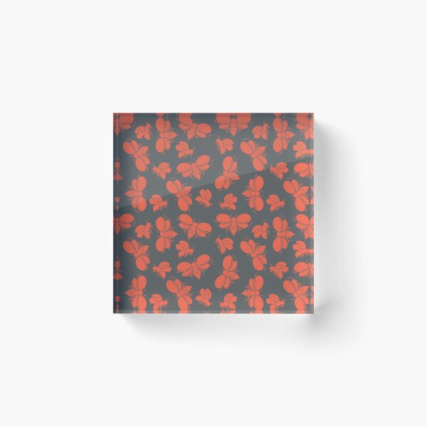 Busy Buzzy Bees on Gray Pattern Acrylic Block