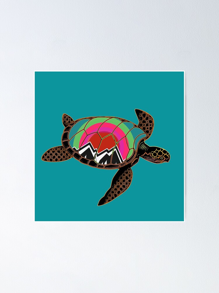 "Turtle Mountain " Poster by Monkey204 Redbubble