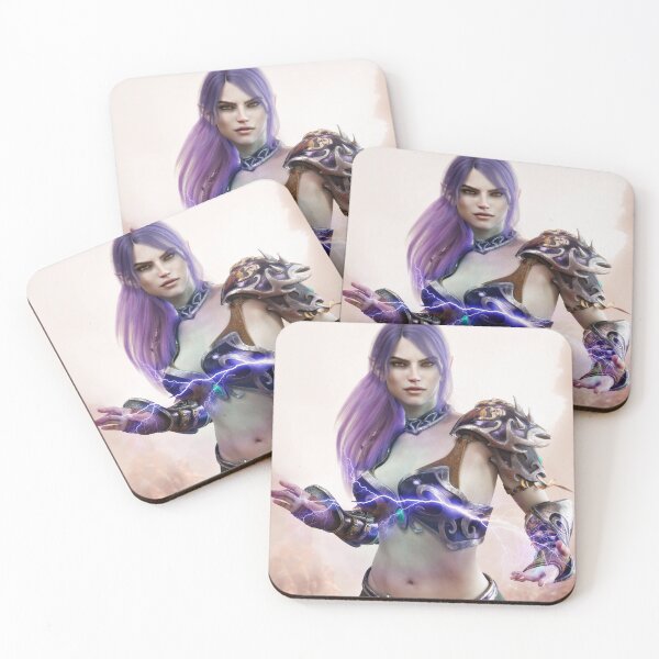 Item preview, Portrait of a fantasy dark elf female warlock displaying her mystic power. designed and sold by DigitalStorm.