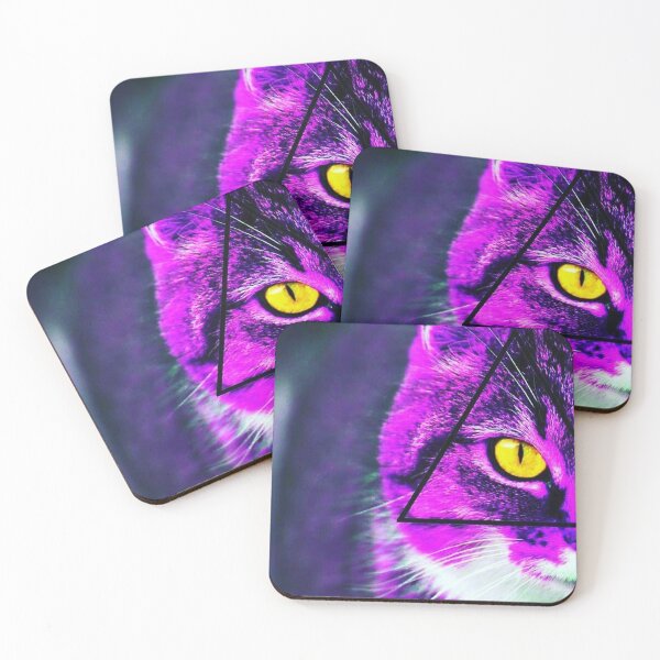 Item preview, Trippy purple cat triangle designed and sold by scalart-.