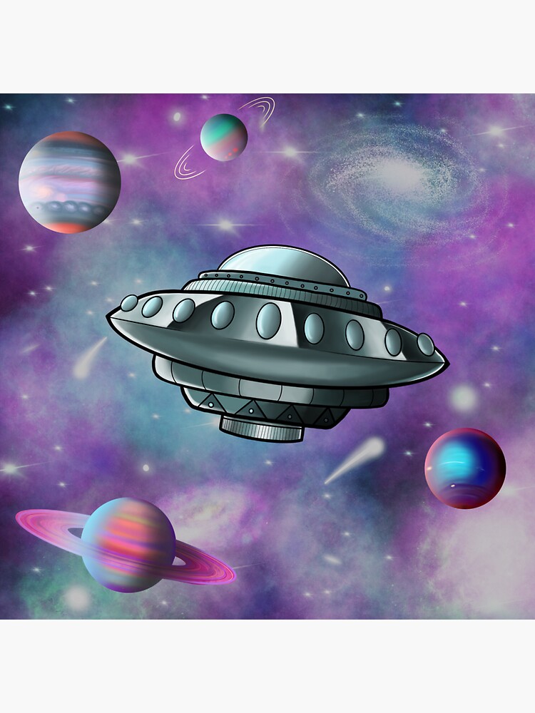 Thumbnail 3 of 3, Sticker, Saucer Nebula designed and sold by MarylandMUFON.