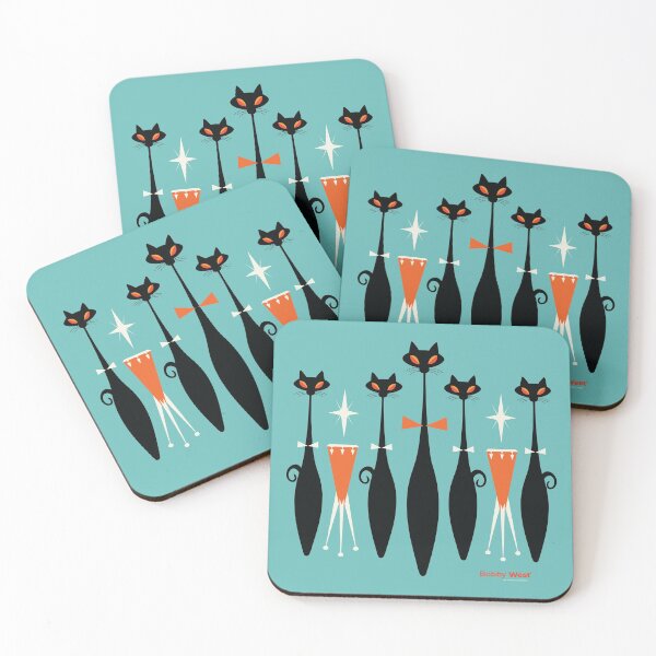 Item preview, Bobby West's "Tropicana Kitty Club" Midcentury Cats Playing Congas. designed and sold by BobbyWest1965.
