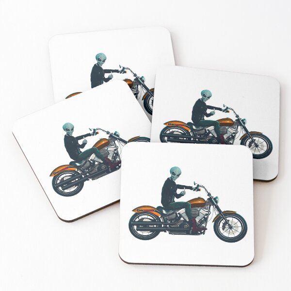 Item preview, Alien rides motorcycle and make middle finger designed and sold by PeterADesign.
