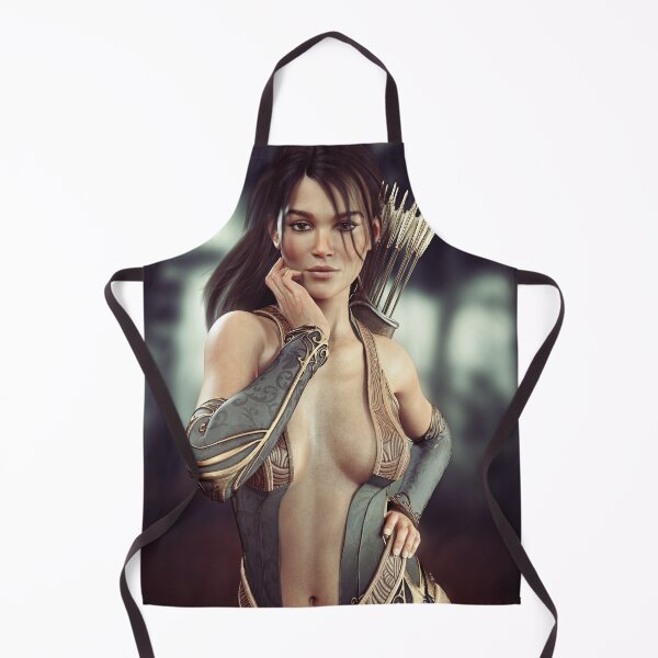 Item preview, Portrait of a sexy fantasy brunette female archer with woods background. designed and sold by DigitalStorm.