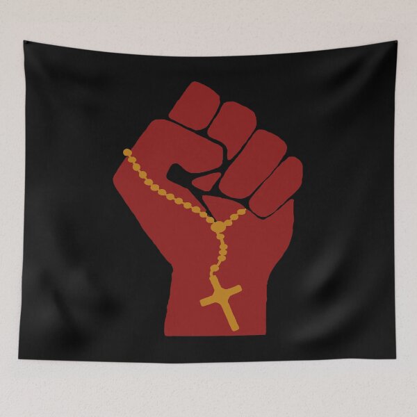 Item preview, Liberation Theology Raised Fist - Radical Christianity, Christian, Protest, Social Justice, Leftism, Socialism designed and sold by SpaceDogLaika.