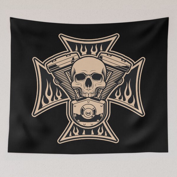 Item preview, Monochrome Biker's Cross designed and sold by Curio Meridian.