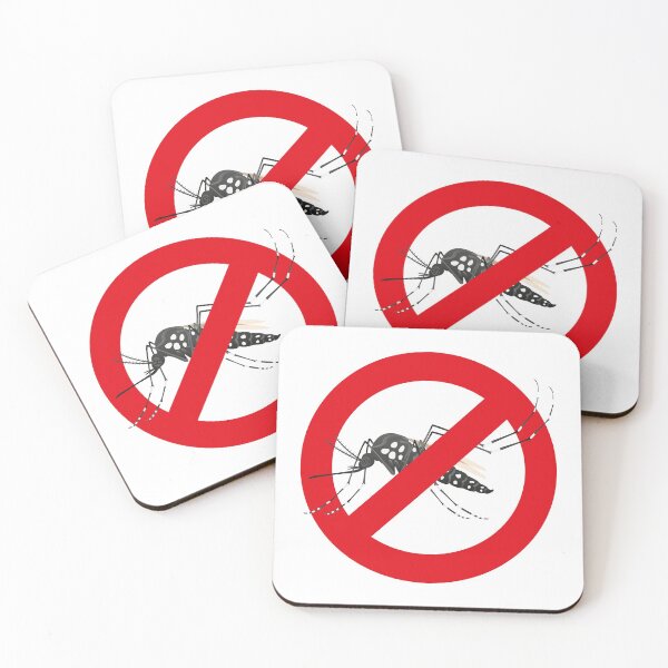 Item preview, Nature, Aedes aegypti mosquitoes with stilt warning, prohibited sign. Ideal for informational and institutional related sanitation and care designed and sold by LucianoCosmo.