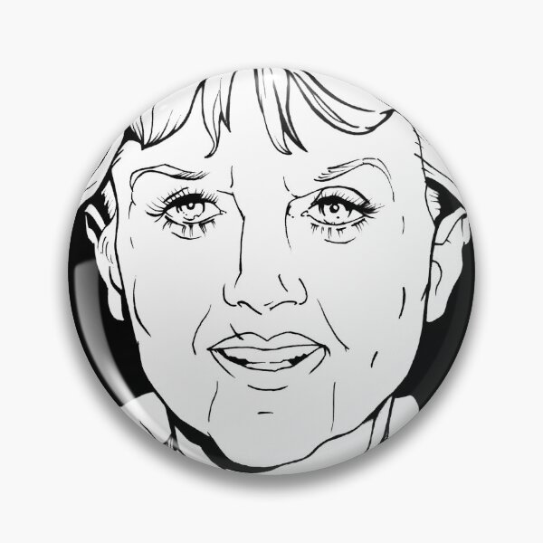 Item preview, Angela Lansbury Ink (white fill) designed and sold by DexDrawsStudio.