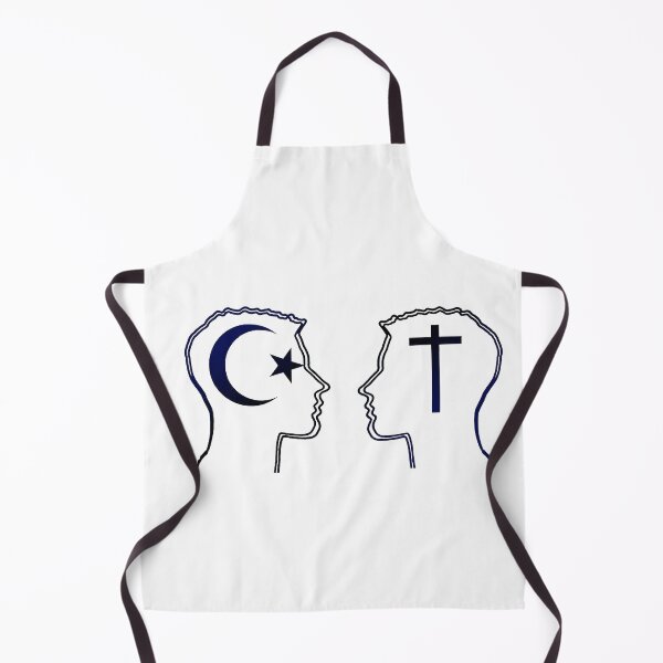 Item preview, Sketch of two human head with cloudy skies - Christian and Muslim designed and sold by bassel-ad.