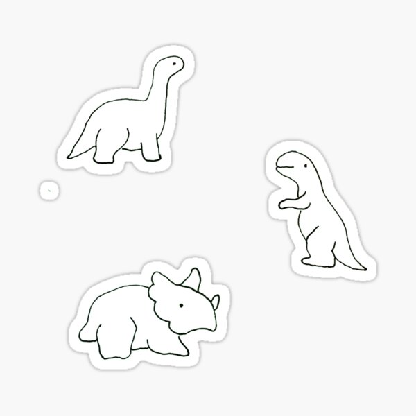 Dinosaur Stickers Printable  Black and White Dino Stickers