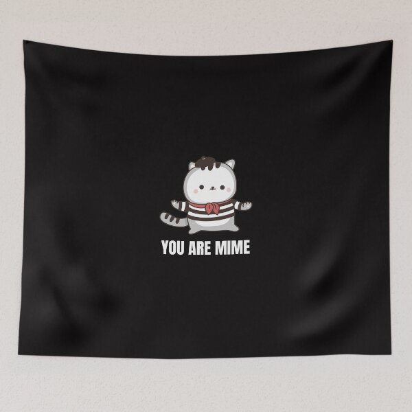 Item preview, You are mime- funny cat mime- graphic design-black designed and sold by josephsteez.