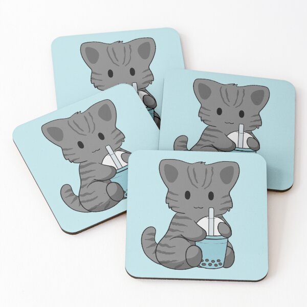 Item preview, Black Stripped Cat Bubble Tea designed and sold by BiscuitSnack.