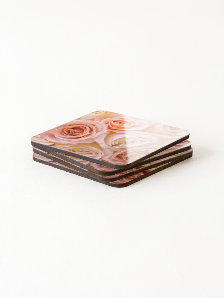 Thumbnail 4 of 5, Coasters (Set of 4), Pinky Roses designed and sold by ppddesigns.