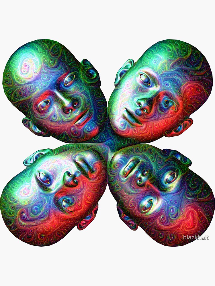 Thumbnail 3 of 3, Sticker, #DeepDream Masks - Heads 5x5K v1455792443 designed and sold by blackhalt.