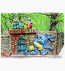 Three Little Cheerful Pigs Poster