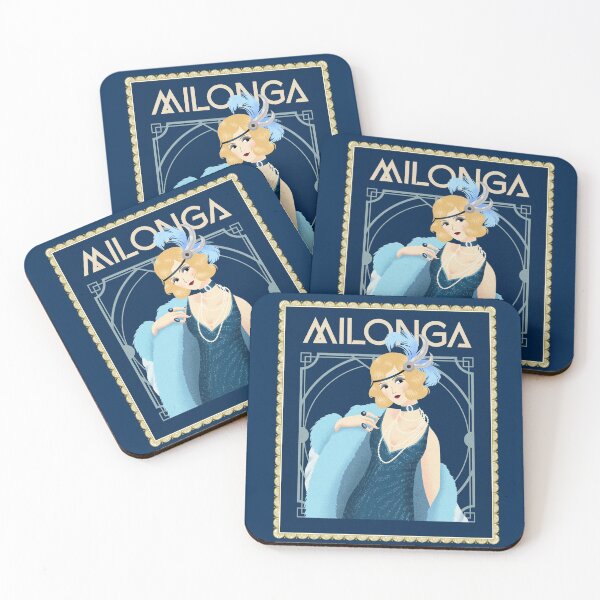 Artikelvorschau, Blaue Art Deco 1920er Jahre Stil Tango Milonga Flapper Poster entworfen und verkauft von infinitetango.