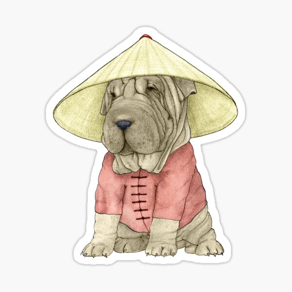 Shar Pei on The Great Wall Sticker